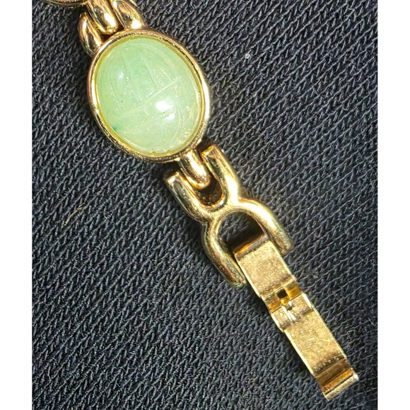 Egyptian Revival Scarab Watch Multi-Stone Mother Of Pearl Small 6in Petite Wrist main image 5